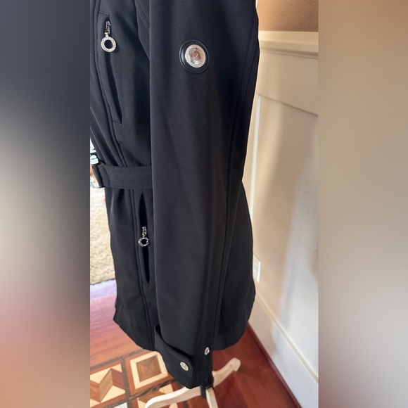 Calvin Klein Black Belted Trench Coat - Picture 3 of 15